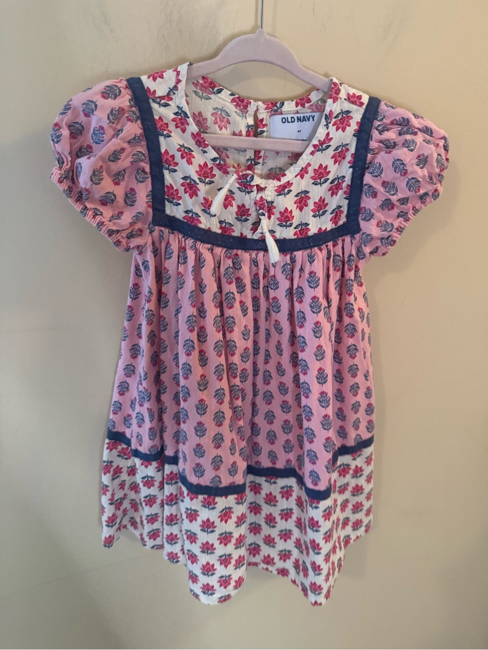 Old Navy Puff-Sleeve Matching Floral Swing Dress for Toddler Girls 4T